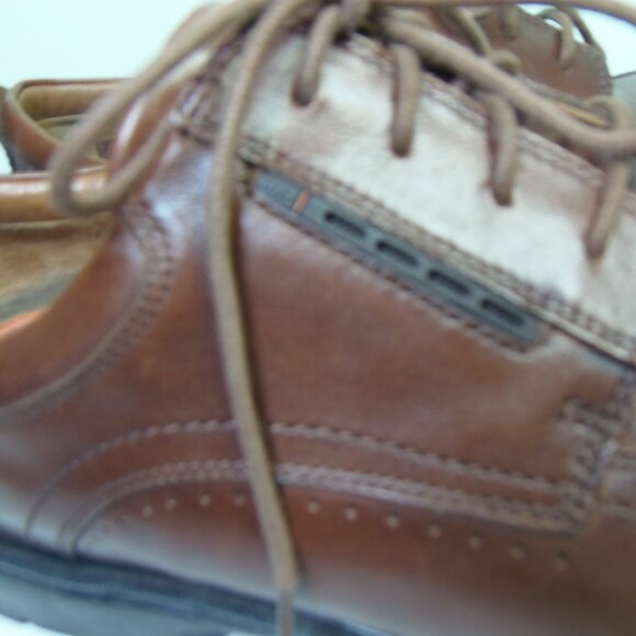 Clark's UNStructured Men's 12 Lace Up Brown Shoes Casual Date Eclectic Grandpa T - Picture 4 of 11